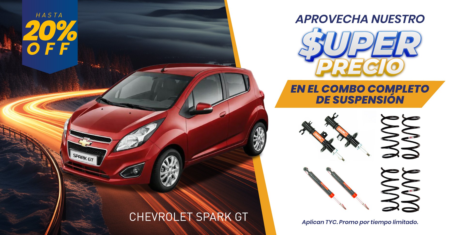 GRAN COMBO HELICOIDALES Y AMORTIGUADORES SPARK GT