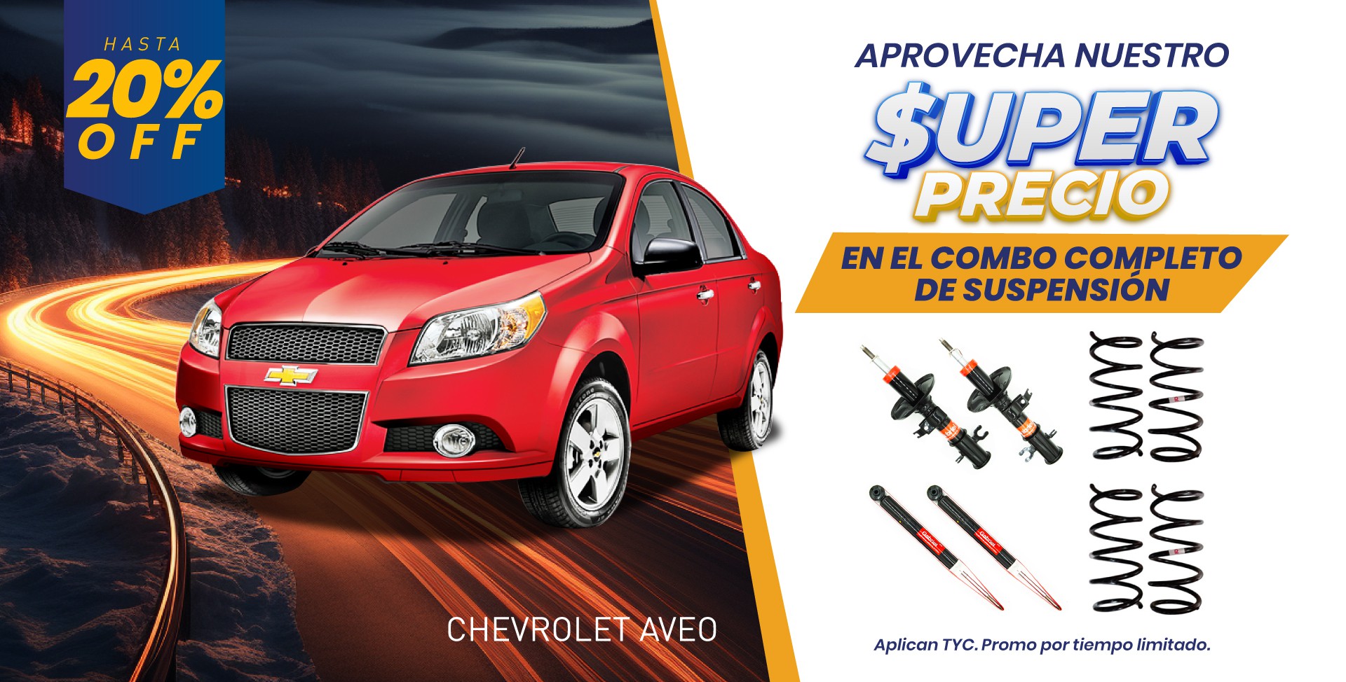 GRAN COMBO HELICOIDALES Y AMORTIGUADORES AVEO