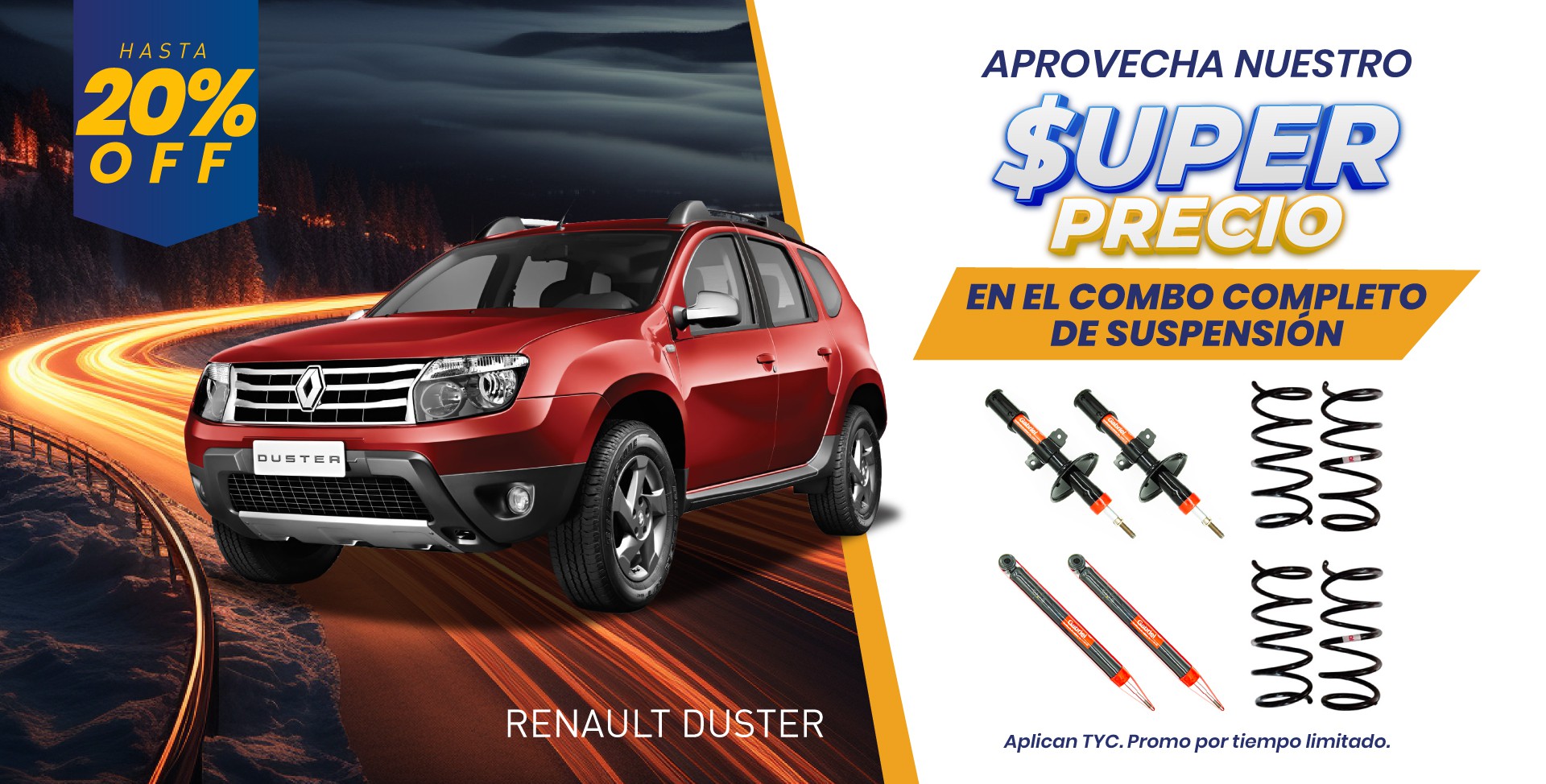 GRAN COMBO HELICOIDALES Y AMORTIGUADORES DUSTER